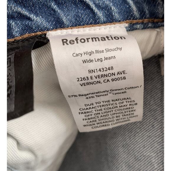 Reformation Cary High Rise Slouchy Wide Leg Jeans in Colorado 24 - Picture 8 of 10